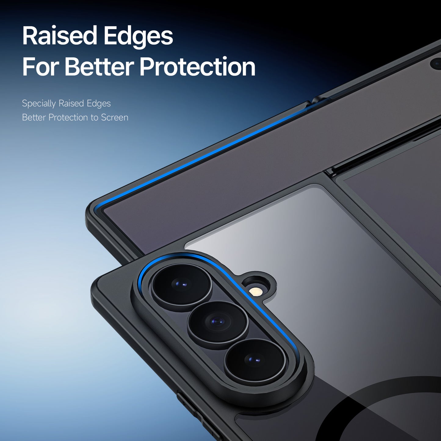 DUX DUCIS for Samsung Galaxy Z Fold8 Ultra / Z Fold7 5G Aimo Series Magnetic Case PC + TPU Clear Back Phone Cover (REACH Certification) - Black