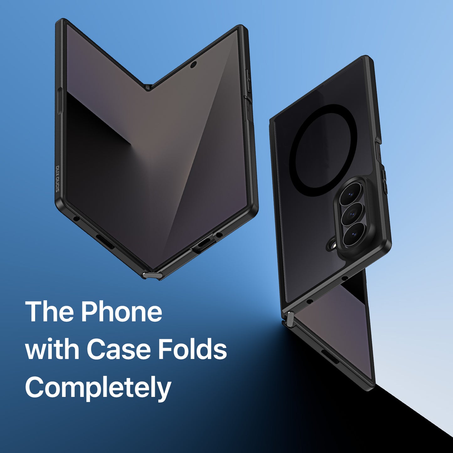 DUX DUCIS for Samsung Galaxy Z Fold8 Ultra / Z Fold7 5G Aimo Series Magnetic Case PC + TPU Clear Back Phone Cover (REACH Certification) - Black