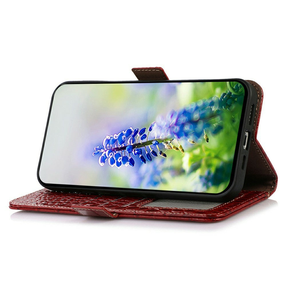 For Xiaomi 17T Pro Case RFID Blocking Wallet Crocodile Texture Genuine Cow Leather Phone Cover