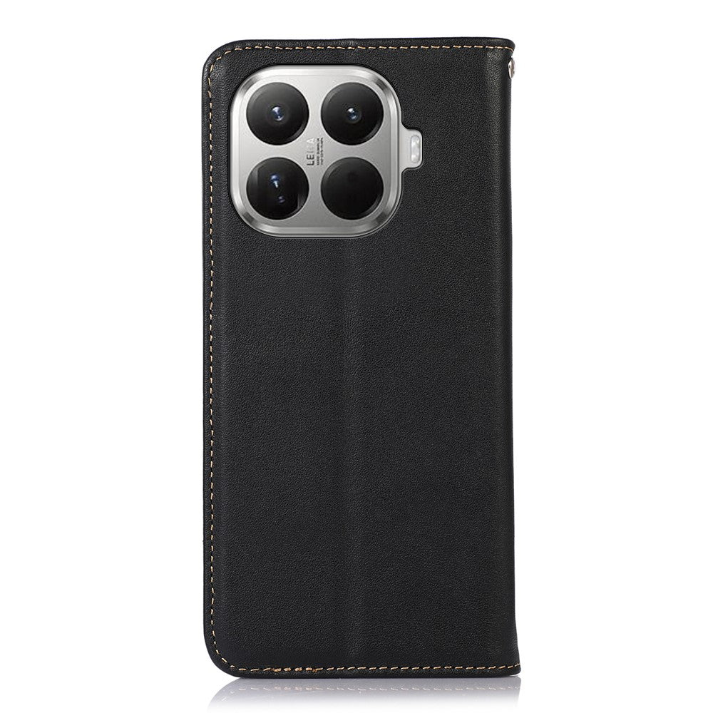 KHAZNEH For Xiaomi 17T Pro Case Wallet Genuine Cow Leather Phone Cover Nappa Texture
