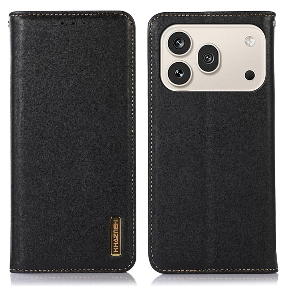 KHAZNEH For Honor 600 Pro 5G Case Wallet Genuine Cow Leather Phone Cover Nappa Texture