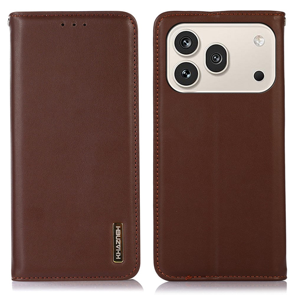 KHAZNEH For Honor 600 Pro 5G Case Wallet Genuine Cow Leather Phone Cover Nappa Texture