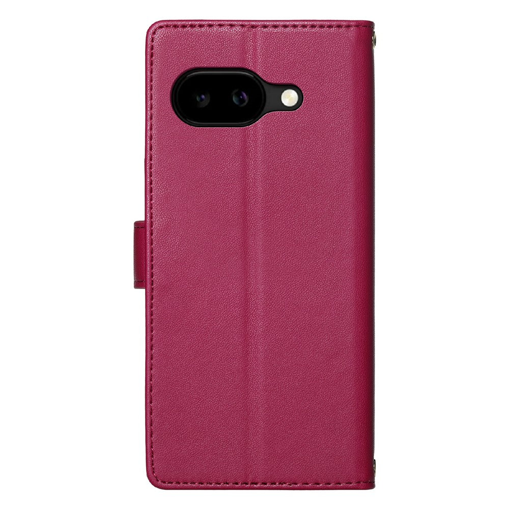 For Google Pixel 10a Case Adorable Cat Pattern PU Leather Wallet Phone Cover with Wrist Strap
