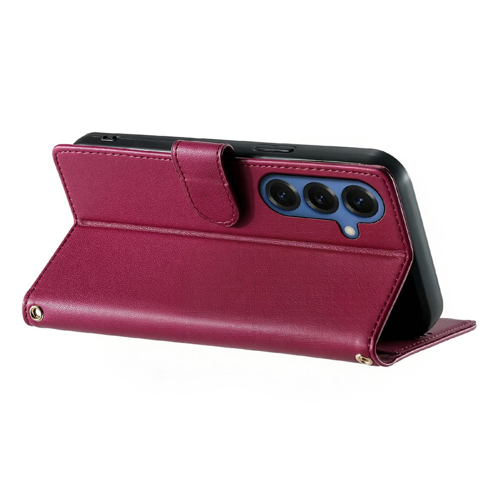 For Samsung Galaxy S26 Case Adorable Cat Pattern PU Leather Wallet Phone Cover with Wrist Strap