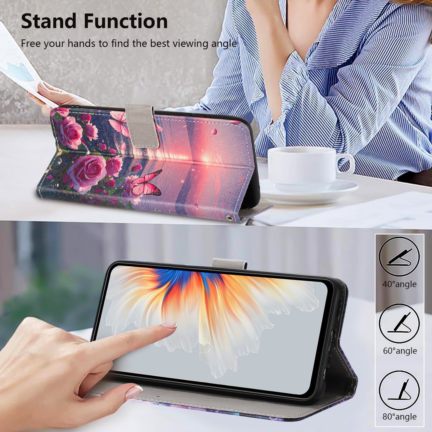 For Honor X9d 5G / Honor Magic8 Lite 5G / Honor X70 5G Case Pattern Printing PU Leather Flip Wallet Phone Cover with Wrist Strap