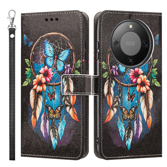 Honor X70 5G / Honor X9d 5G / Honor Magic8 Lite 5G Wallet-Handyhülle – mit Musterdruck, PU-Leder, Flip-- mit Handschlaufe