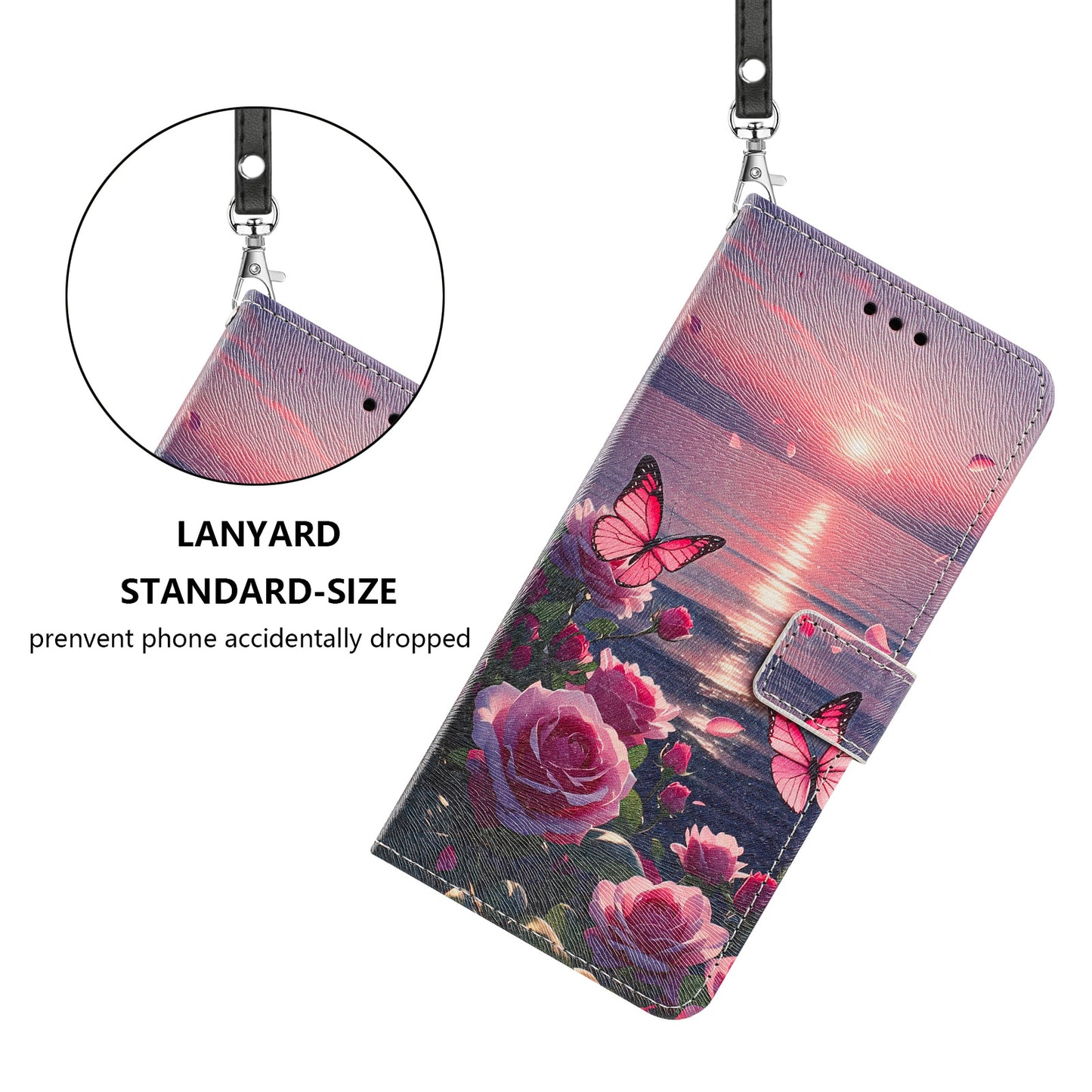 For Honor 600 Pro 5G / Honor 600 5G Case Pattern Printing PU Leather Flip Wallet Phone Cover with Wrist Strap