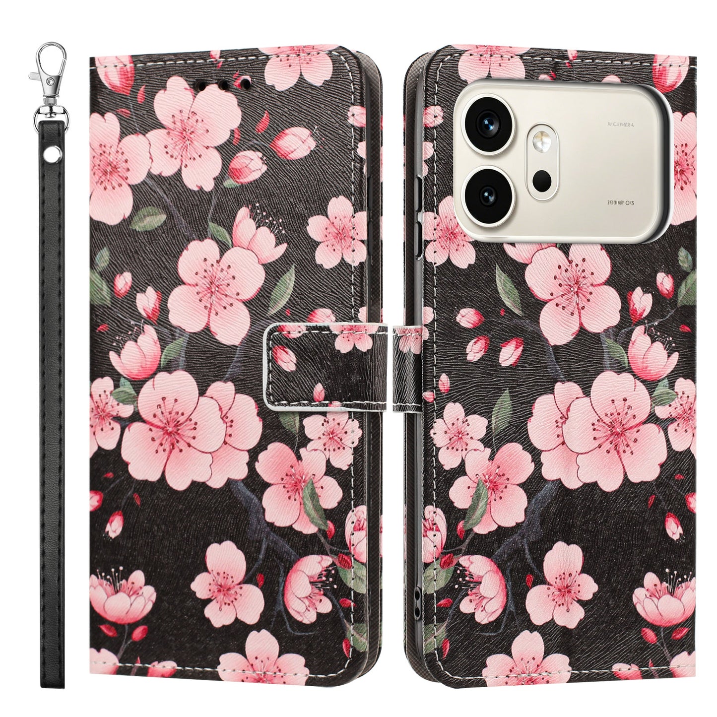 For Honor 600 Pro 5G / Honor 600 5G Case Pattern Printing PU Leather Flip Wallet Phone Cover with Wrist Strap
