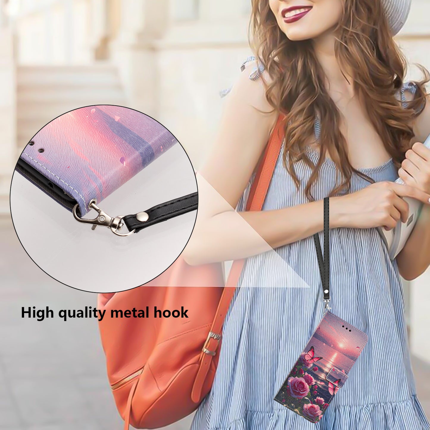 For Honor 400 5G (Global) Case Pattern Printing PU Leather Flip Wallet Phone Cover with Wrist Strap