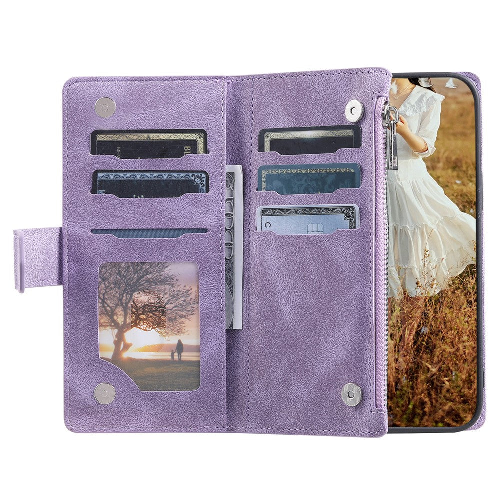 For Xiaomi 17T Wallet Case Rhombus Stitching Line PU Leather Phone Cover with Wrist Strap