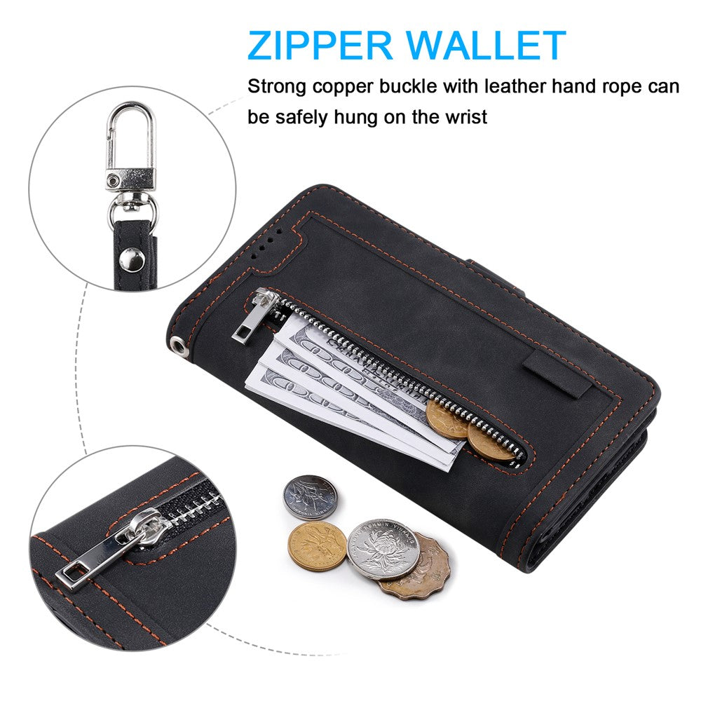 Xiaomi 17T – Wallet-Handyhülle aus PU-Leder und TPU, mit Ständer, mit Kartenfach, mit Handschlaufe