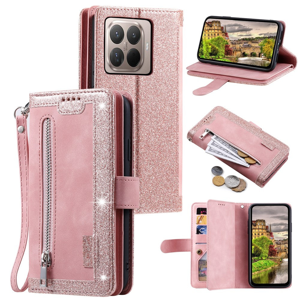 Xiaomi 17T – Wallet-Handyhülle aus PU-Leder und TPU, mit Ständer, mit Kartenfach, mit Handschlaufe
