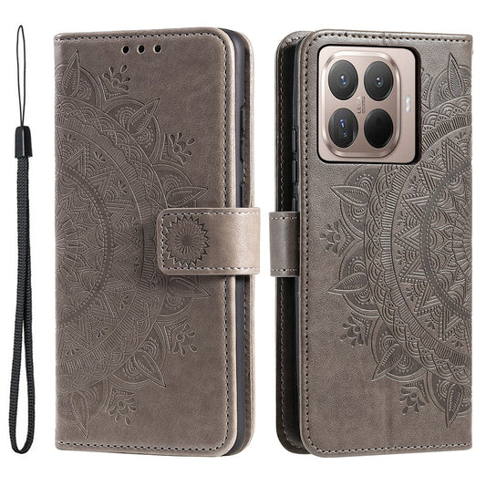 Xiaomi 17T Handyhülle – Standhülle mit Aufdruck „Totem“ aus PU-Leder mit Handschlaufe