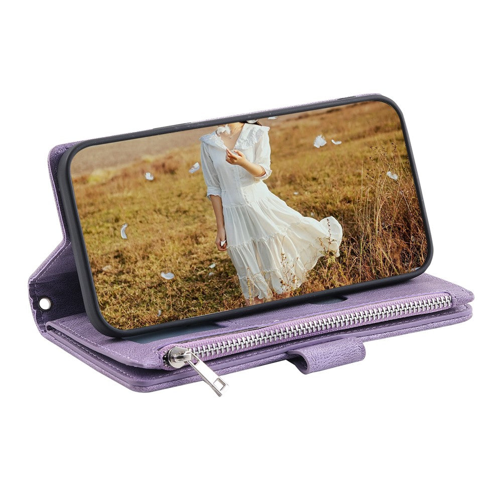 For Xiaomi 17T Pro Wallet Case Rhombus Stitching Line PU Leather Phone Cover with Wrist Strap