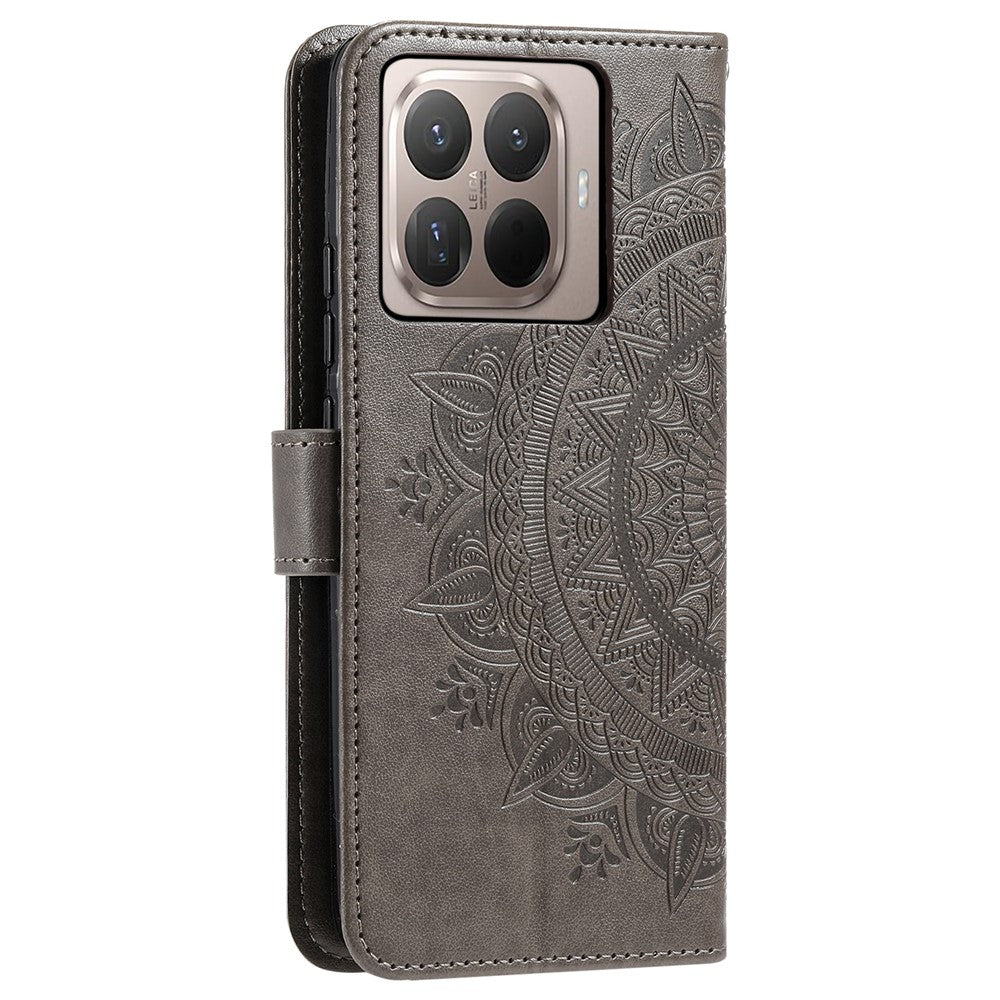 For Xiaomi 17T Pro Stand Case Imprinted Totem PU Leather Wallet Phone Cover with Wrist Strap