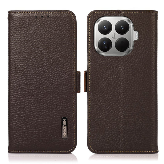 Xiaomi 17T Pro Handyhülle – KHAZNEH mit Litchi-Textur, echtes Rindsleder, RFID-blockierend