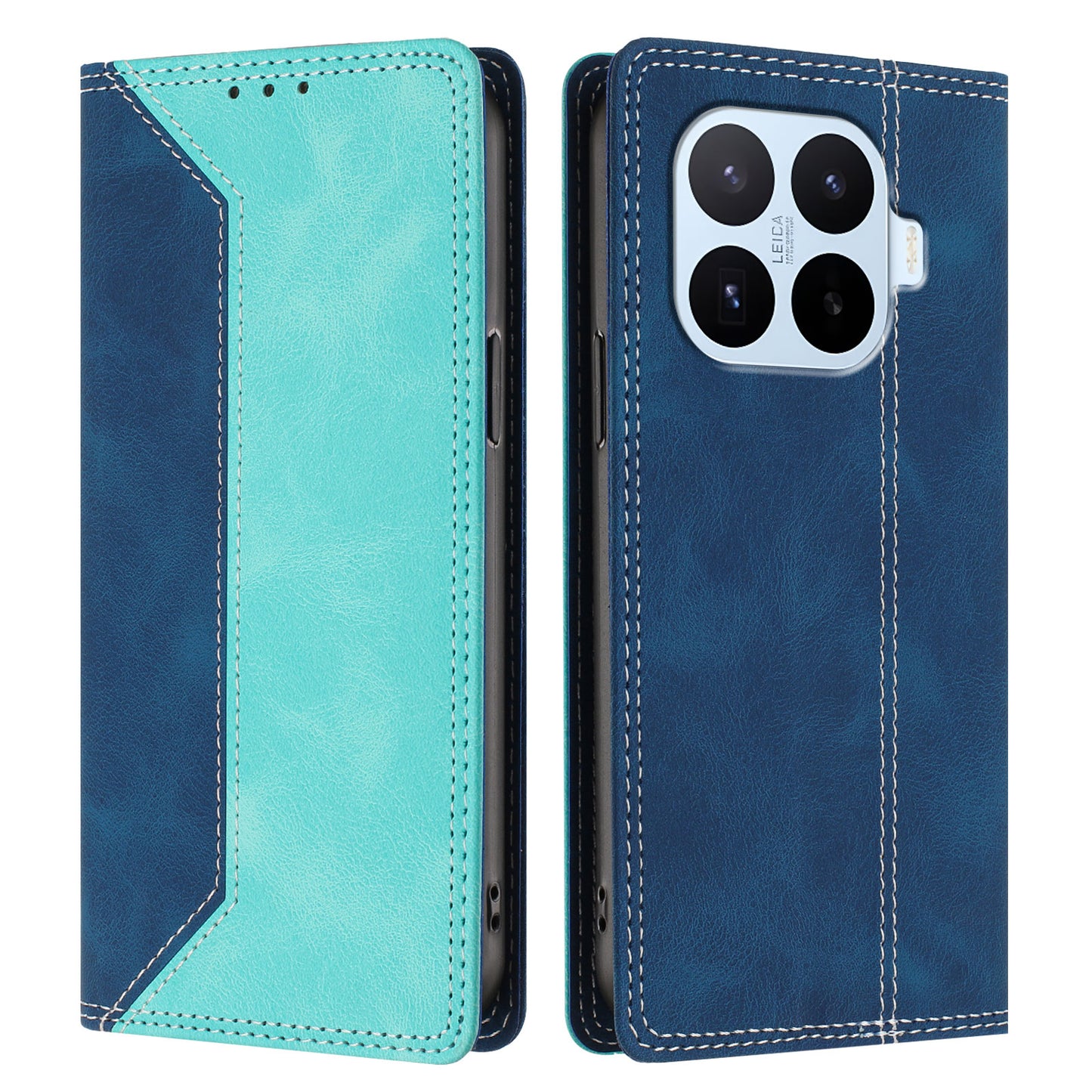 For Xiaomi 17T Leather Case Skin Touch Color Splicing RFID Blocking Wallet Stand Phone Cover