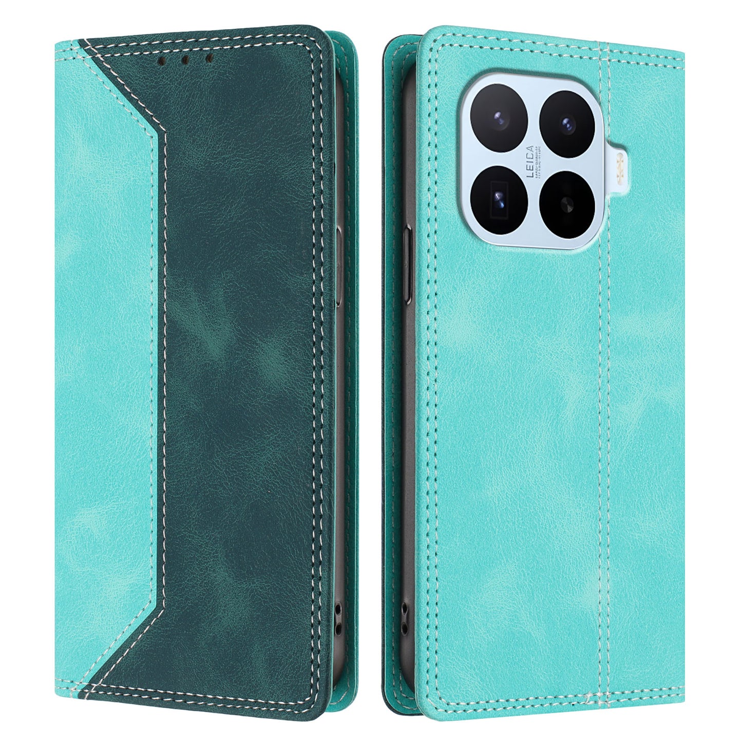 For Xiaomi 17T Leather Case Skin Touch Color Splicing RFID Blocking Wallet Stand Phone Cover