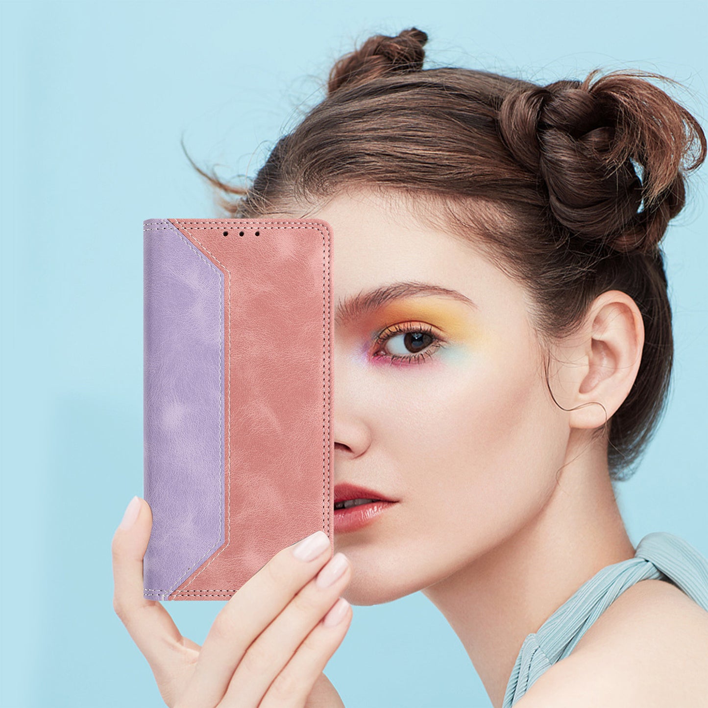For Xiaomi 17T Leather Case Skin Touch Color Splicing RFID Blocking Wallet Stand Phone Cover