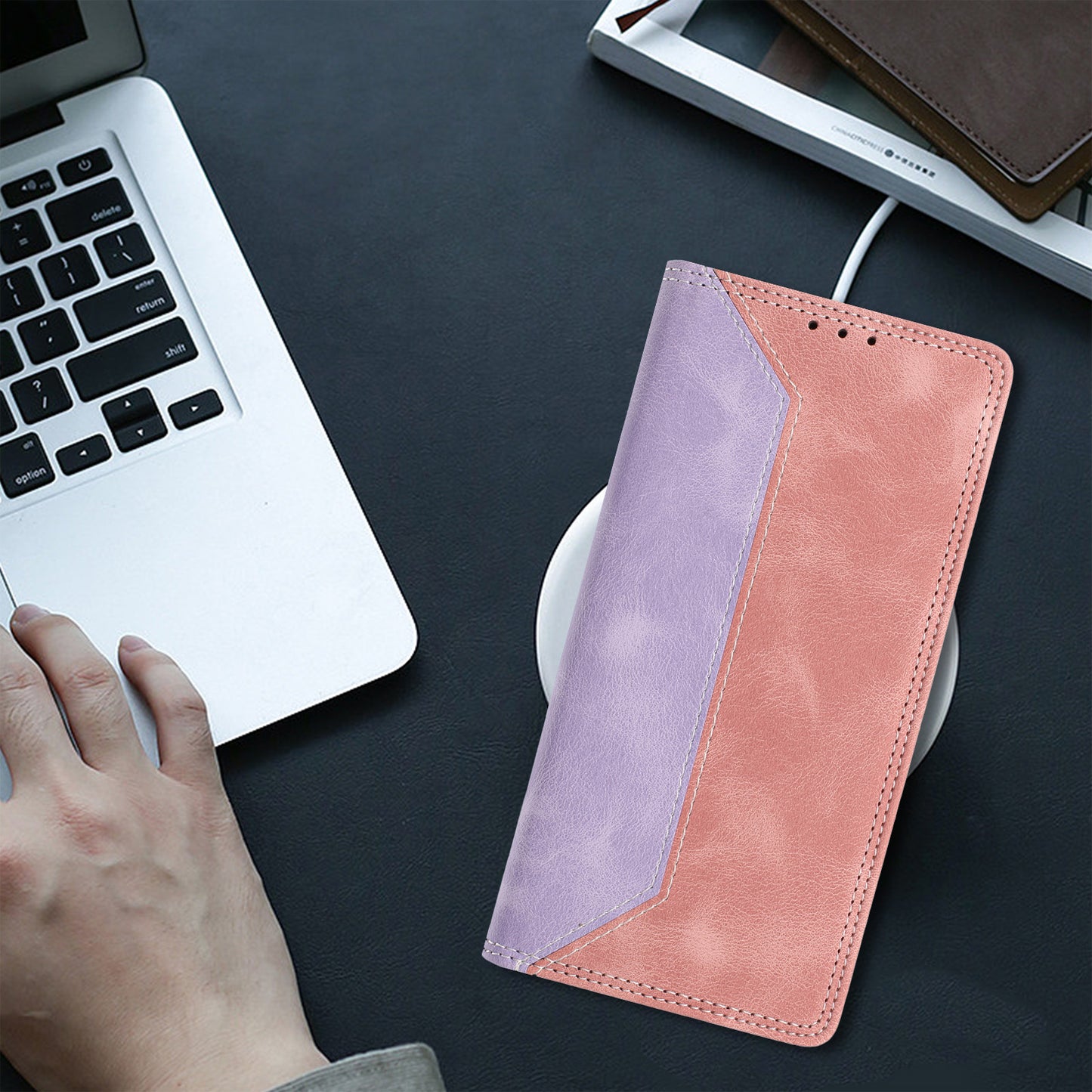 For Xiaomi 17T Leather Case Skin Touch Color Splicing RFID Blocking Wallet Stand Phone Cover