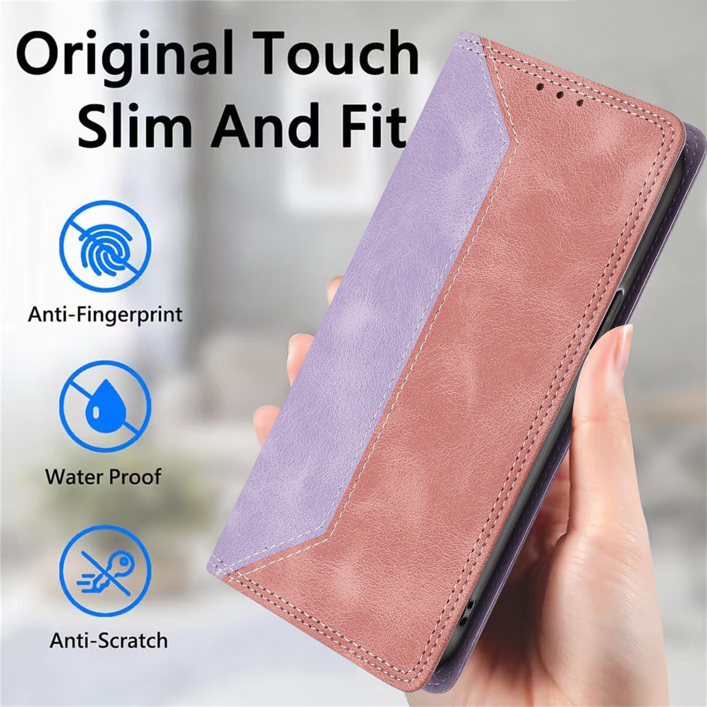 For Xiaomi 17T Leather Case Skin Touch Color Splicing RFID Blocking Wallet Stand Phone Cover