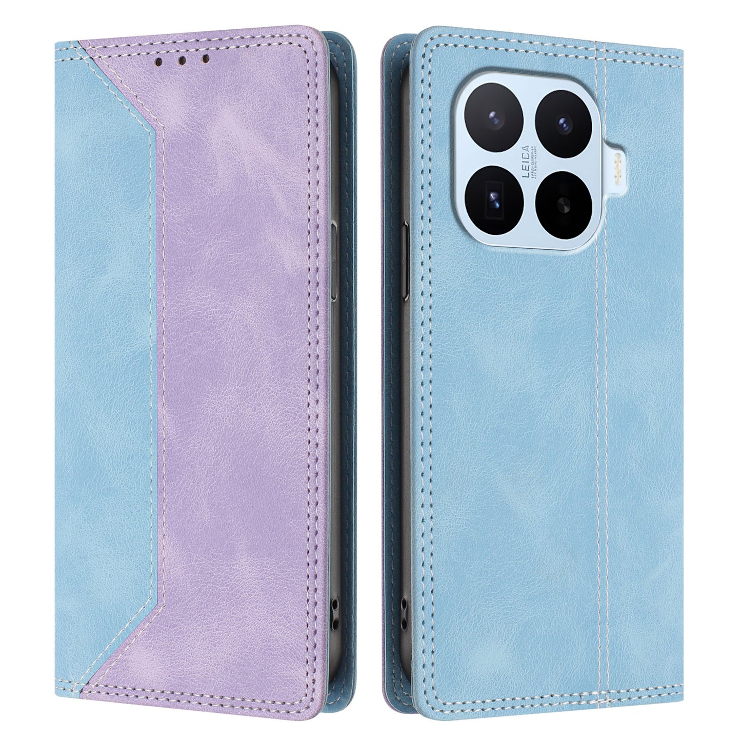 For Xiaomi 17T Leather Case Skin Touch Color Splicing RFID Blocking Wallet Stand Phone Cover
