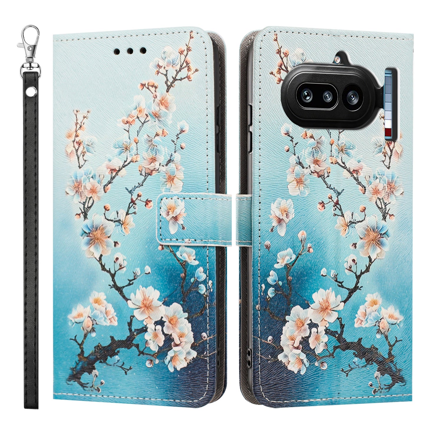 For Nothing Phone (4a) Case Pattern Printing PU Leather Flip Wallet Phone Cover with Wrist Strap