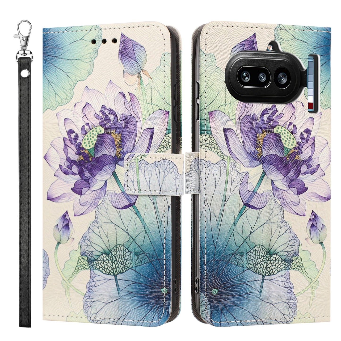 For Nothing Phone (4a) Case Pattern Printing PU Leather Flip Wallet Phone Cover with Wrist Strap