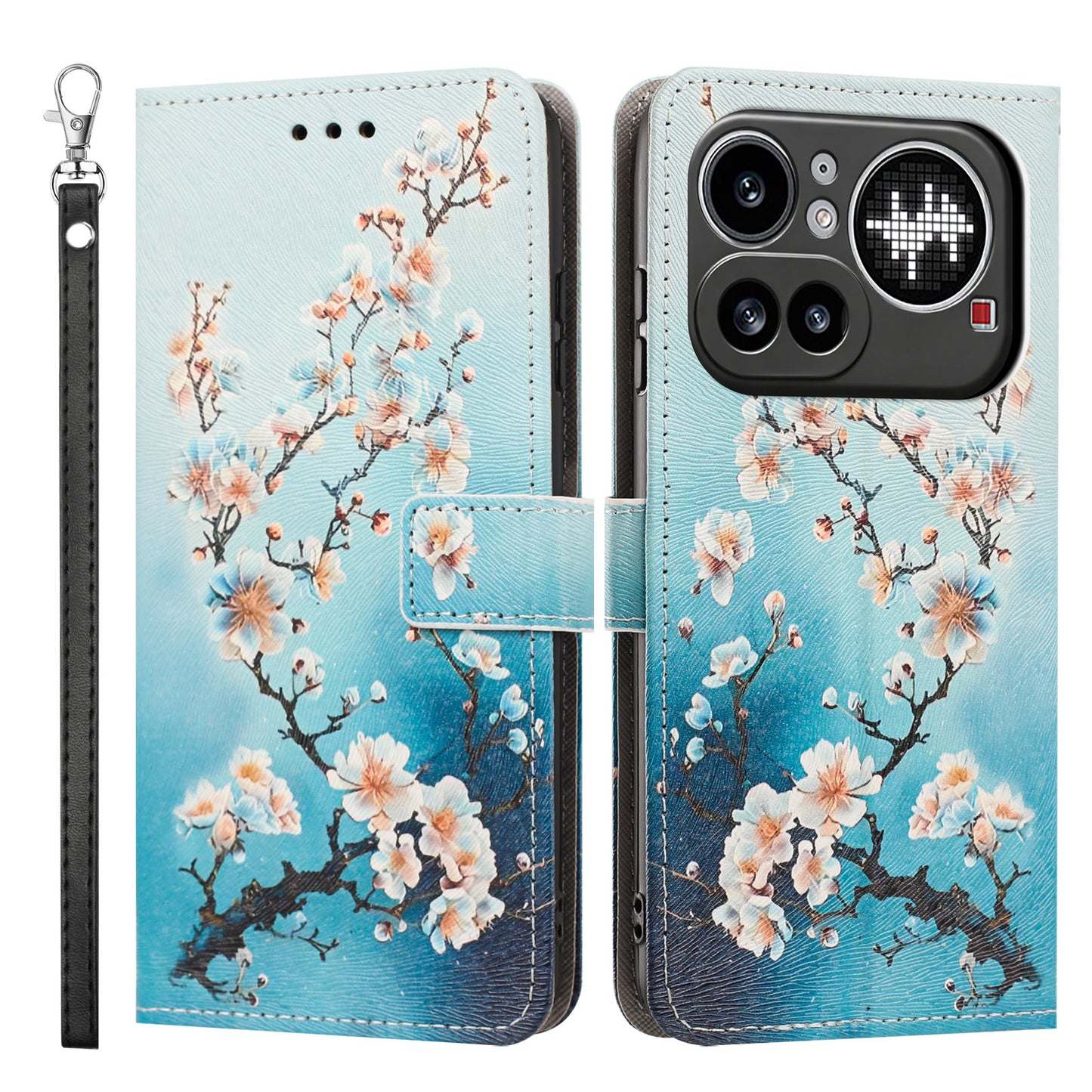 For Nothing Phone (4a) Pro Case Pattern Printing PU Leather Flip Wallet Phone Cover with Wrist Strap