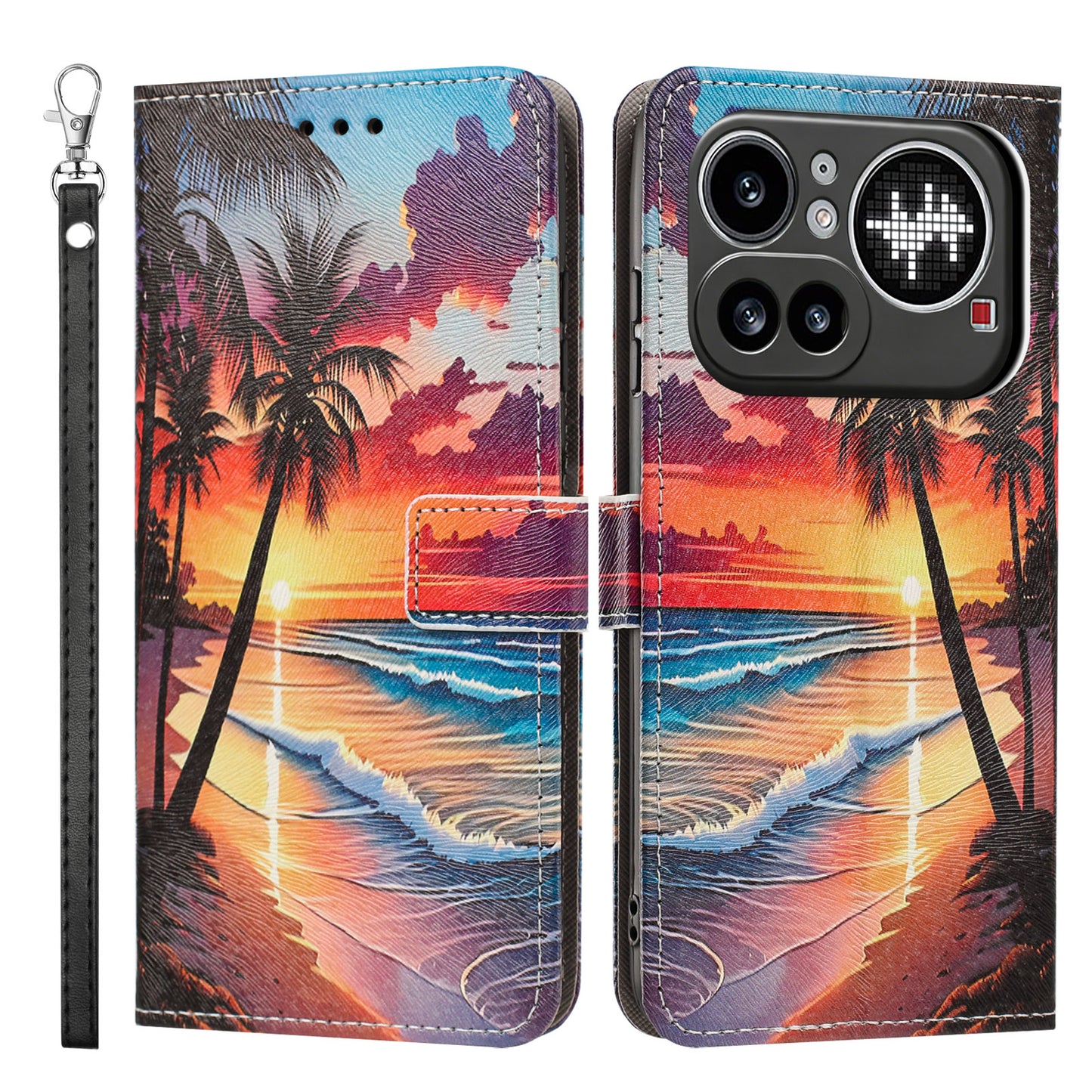 For Nothing Phone (4a) Pro Case Pattern Printing PU Leather Flip Wallet Phone Cover with Wrist Strap