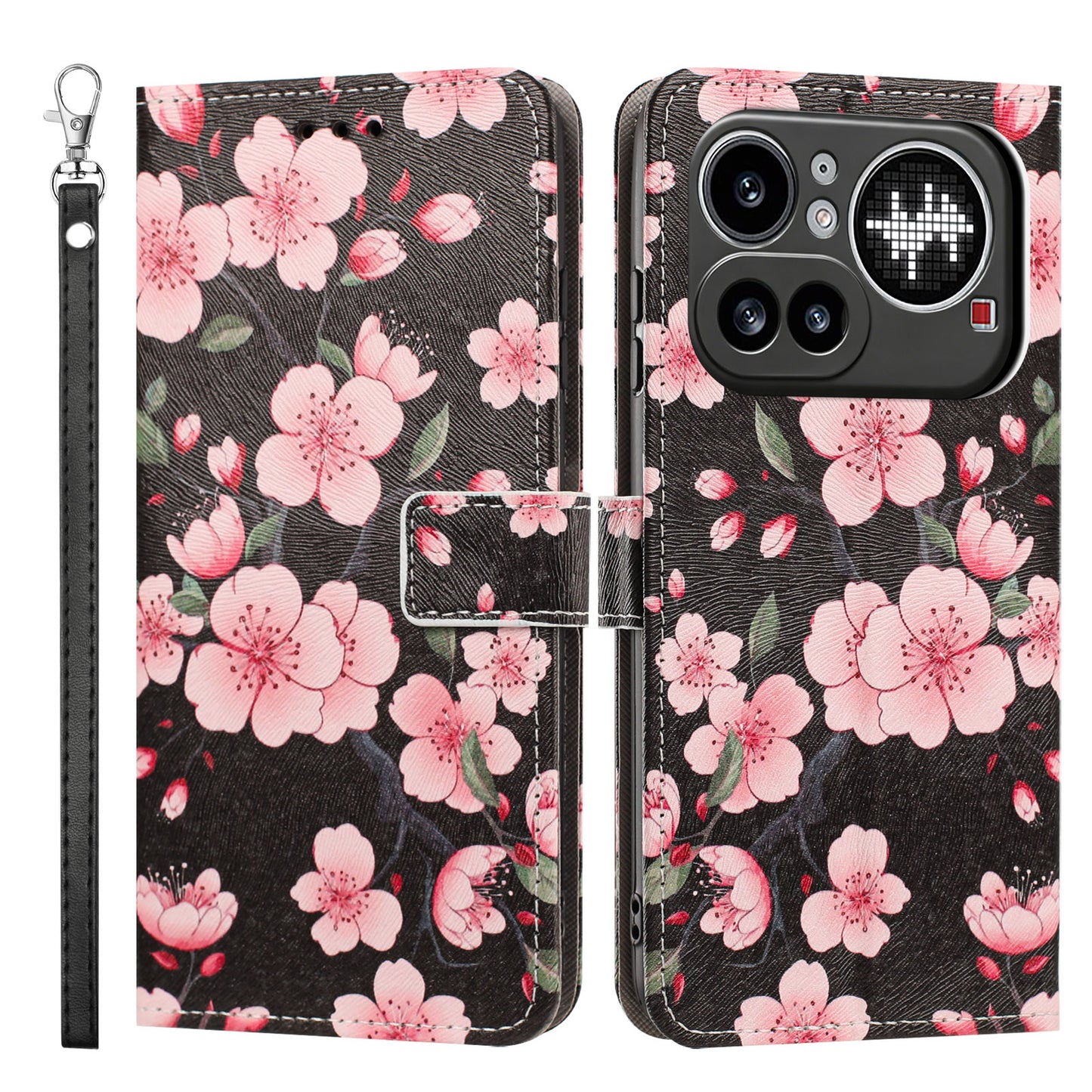 For Nothing Phone (4a) Pro Case Pattern Printing PU Leather Flip Wallet Phone Cover with Wrist Strap