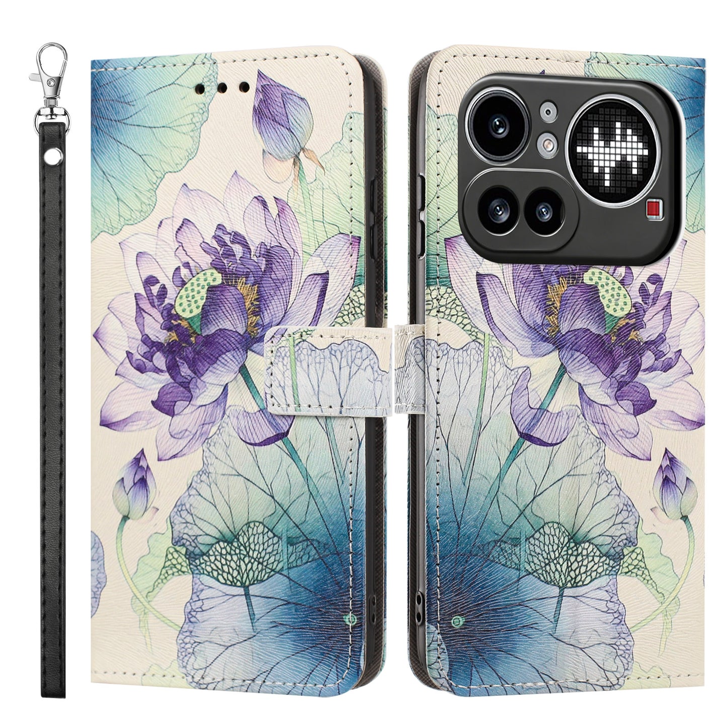For Nothing Phone (4a) Pro Case Pattern Printing PU Leather Flip Wallet Phone Cover with Wrist Strap