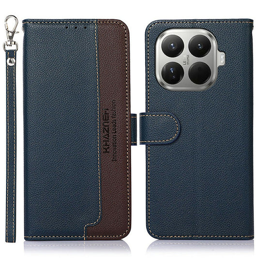 Xiaomi 17T Handyhülle – KHAZNEH RFID-blockierende Brieftasche Litschi-Textur PU-Leder- mit Riemen