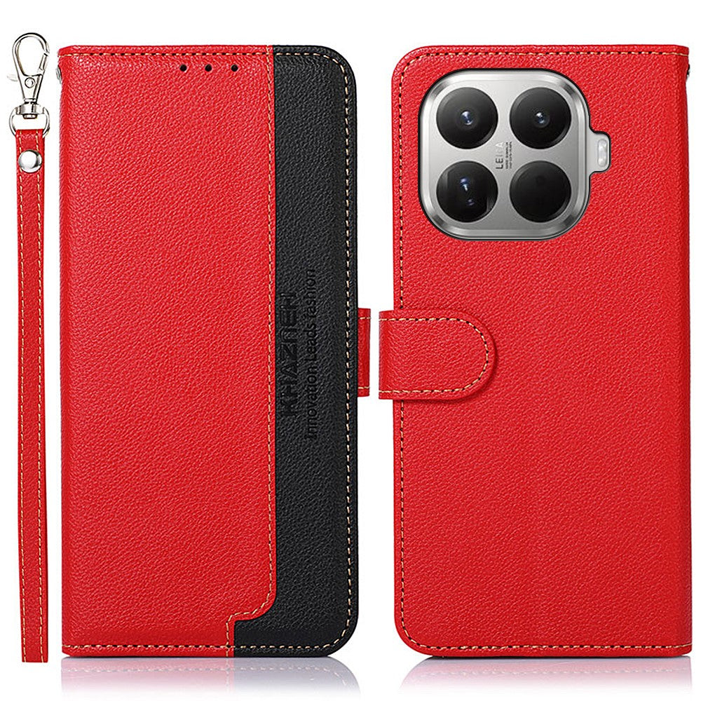 KHAZNEH For Xiaomi 17T Pro Case RFID Blocking Wallet Litchi Texture PU Leather Phone Cover with Strap