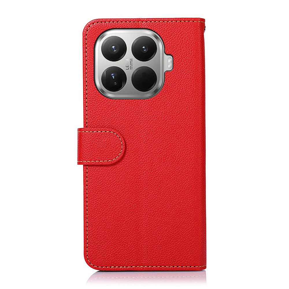 KHAZNEH For Xiaomi 17T Pro Case RFID Blocking Wallet Litchi Texture PU Leather Phone Cover with Strap