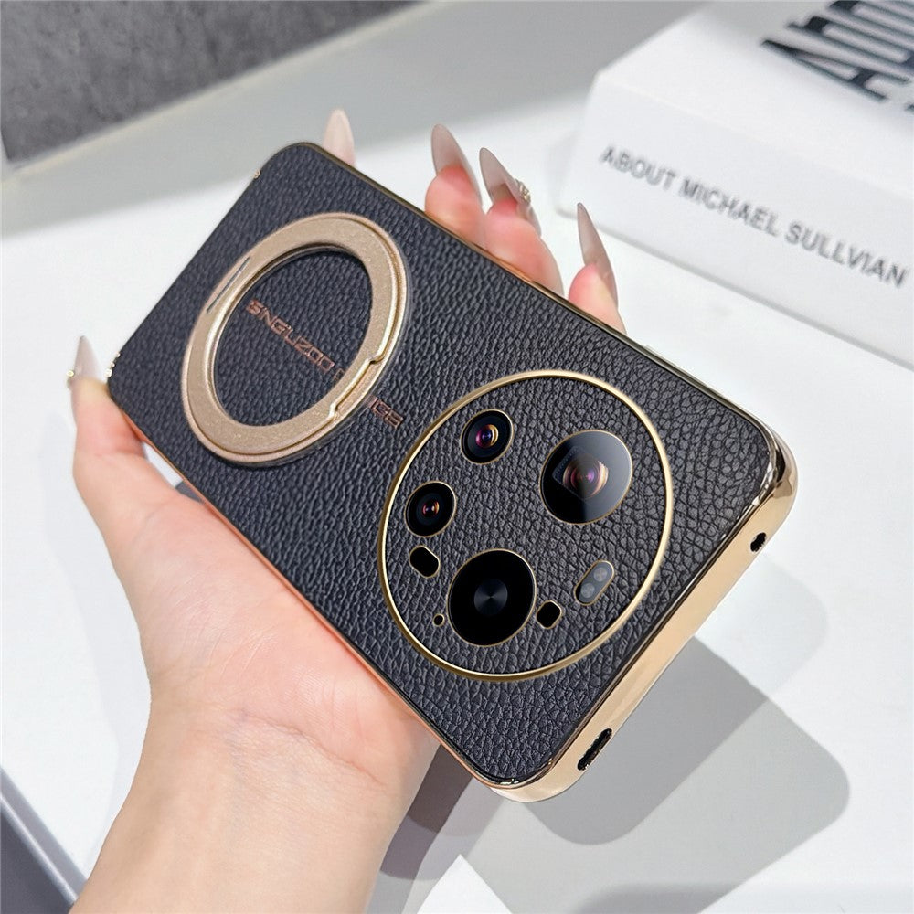 Xiaomi 17 Ultra 5G – Magnetische Handyhülle aus PU-Leder und TPU, mit Ständer