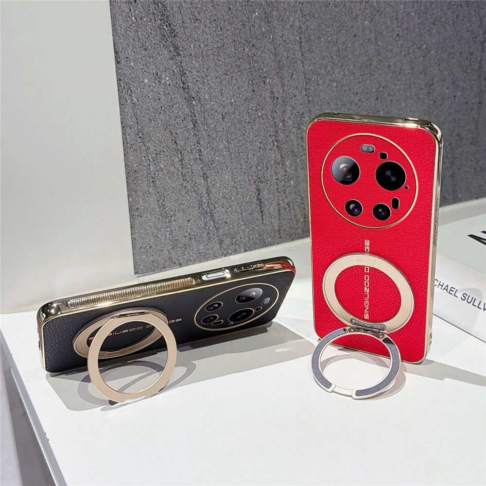 Xiaomi 17 Ultra 5G – Magnetische Handyhülle aus PU-Leder und TPU, mit Ständer