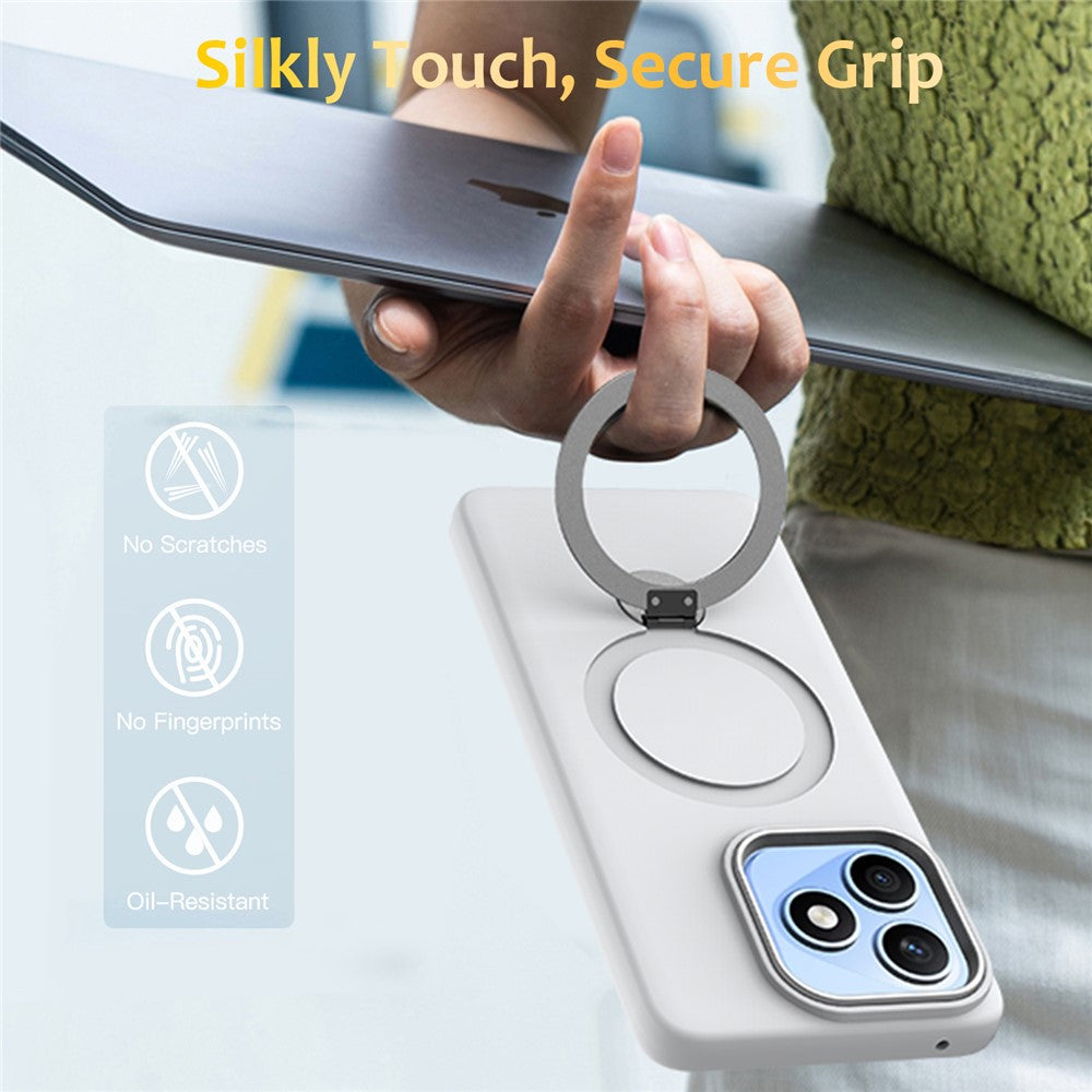 For Honor X8d 4G Magnetic Case Rotating Ring Kickstand TPU + PC Back Cover