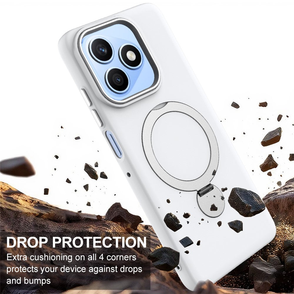 For Honor X8d 4G Magnetic Case Rotating Ring Kickstand TPU + PC Back Cover