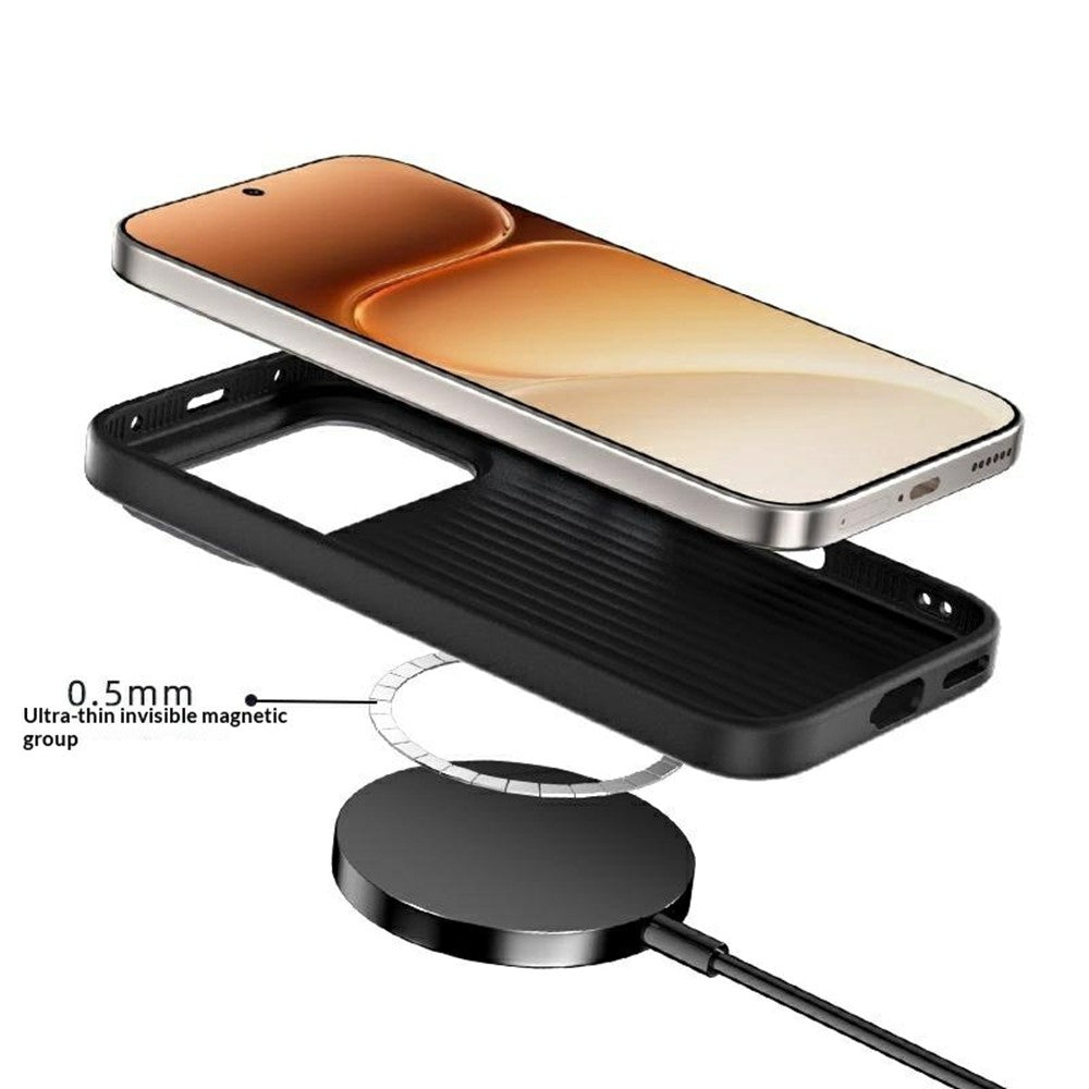ABEEL For Honor 600 5G / 600 Pro 5G Magnetic Case Micro-Embossing 6D Printed PC TPU Aluminum Alloy Leather Phone Cover