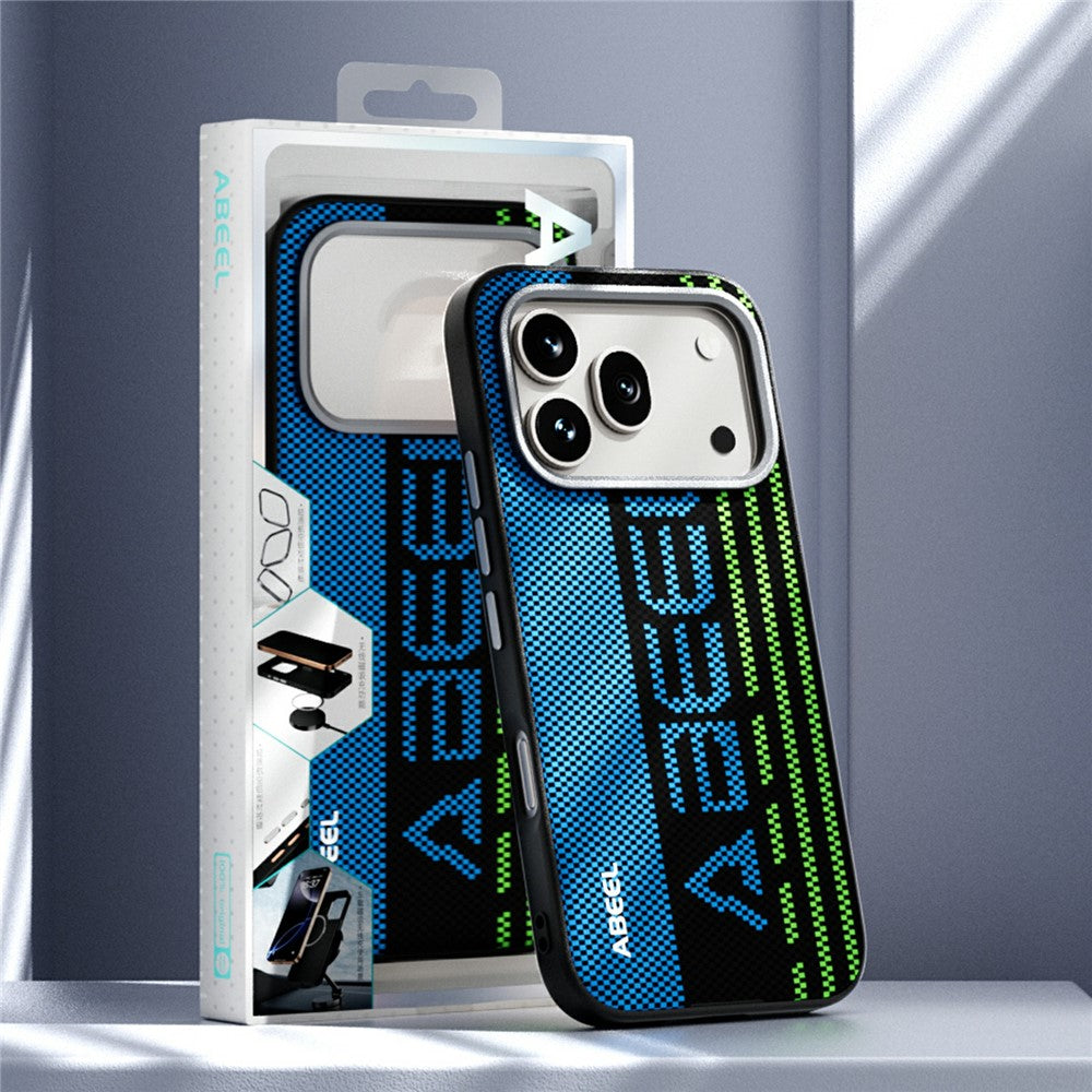 ABEEL For Honor 600 5G / 600 Pro 5G Magnetic Case Micro-Embossing 6D Printed PC TPU Aluminum Alloy Leather Phone Cover