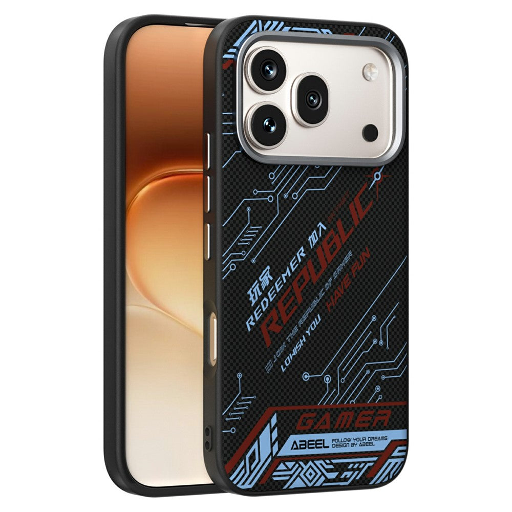 ABEEL For Honor 600 5G / 600 Pro 5G Magnetic Case Micro-Embossing 6D Printed PC TPU Aluminum Alloy Leather Phone Cover