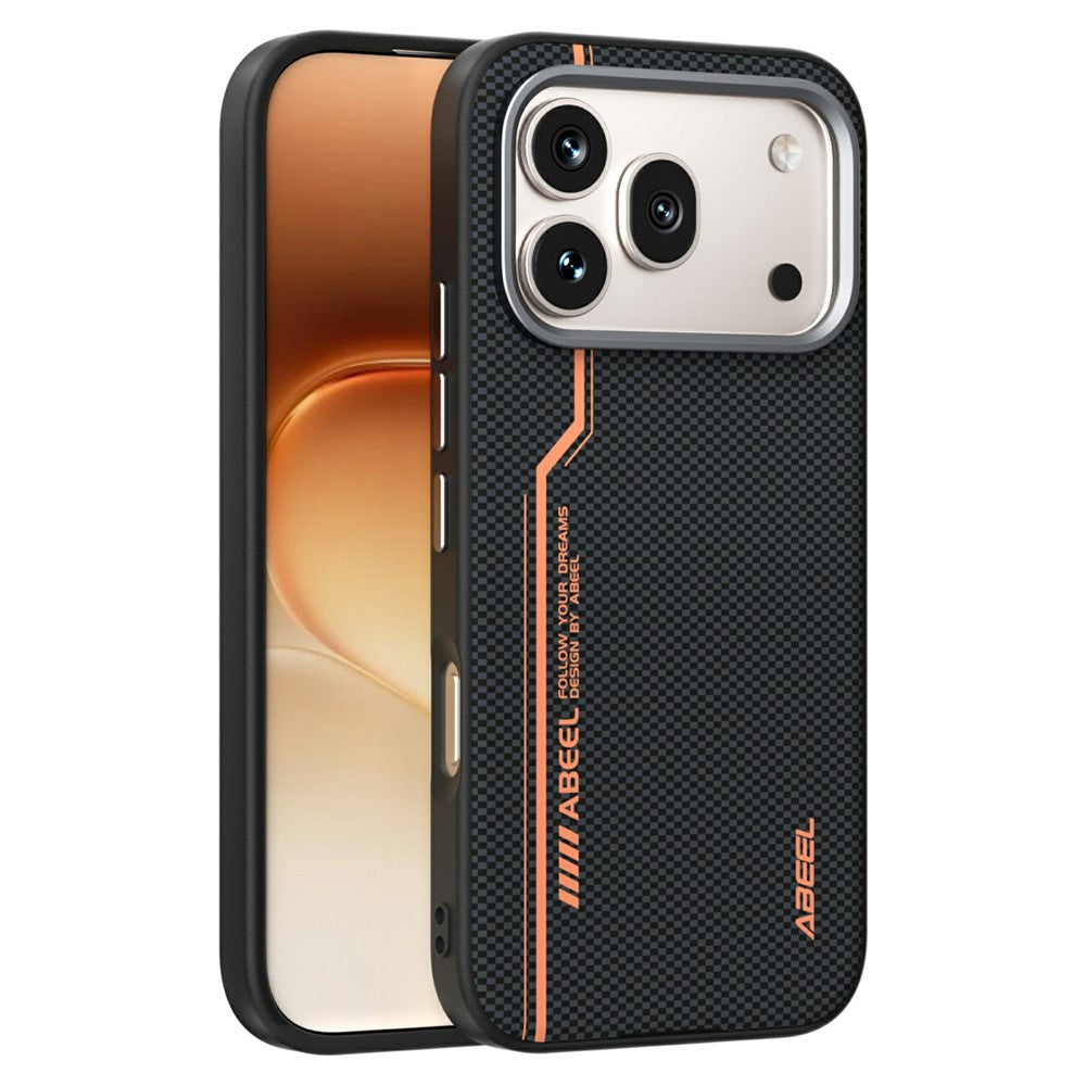 ABEEL For Honor 600 5G / 600 Pro 5G Magnetic Case Micro-Embossing 6D Printed PC TPU Aluminum Alloy Leather Phone Cover
