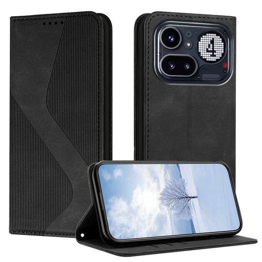 For Nothing Phone (4a) Pro Phone Cover Skin-touch Feel Leather Wallet Case with Stand