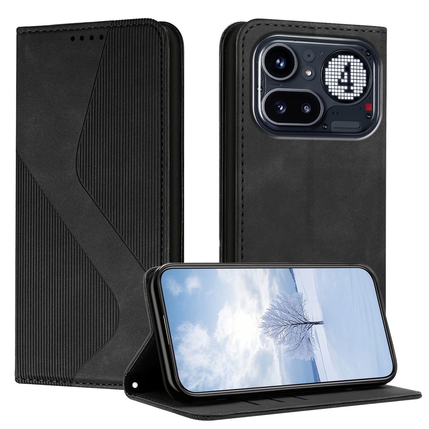 For Nothing Phone (4a) Pro Phone Cover Skin-touch Feel Leather Wallet Case with Stand