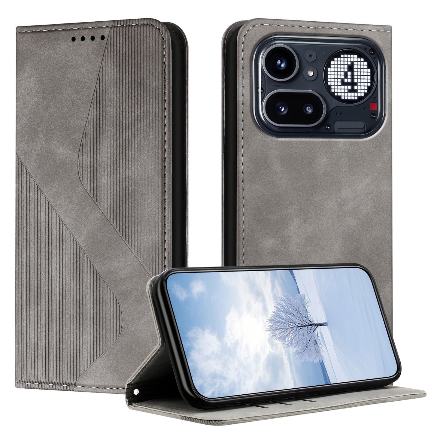 For Nothing Phone (4a) Pro Phone Cover Skin-touch Feel Leather Wallet Case with Stand
