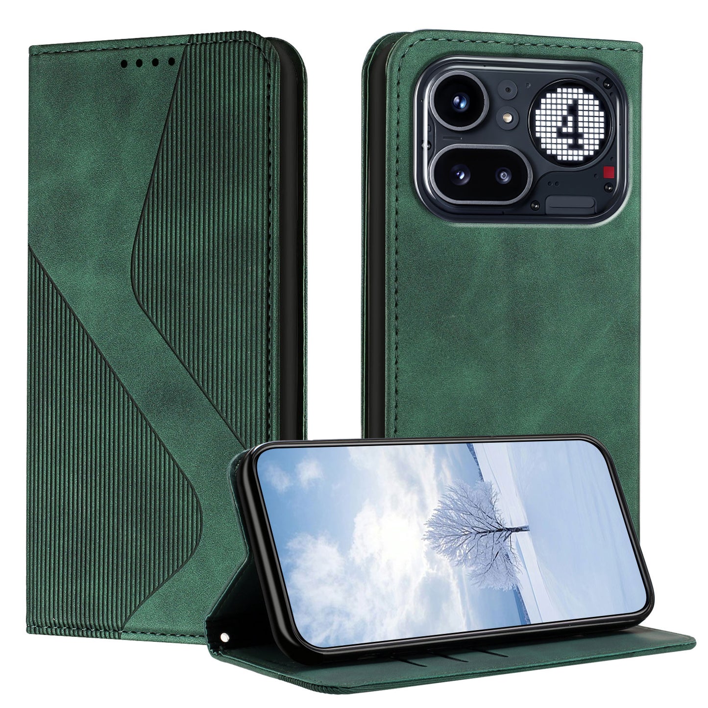 For Nothing Phone (4a) Pro Phone Cover Skin-touch Feel Leather Wallet Case with Stand