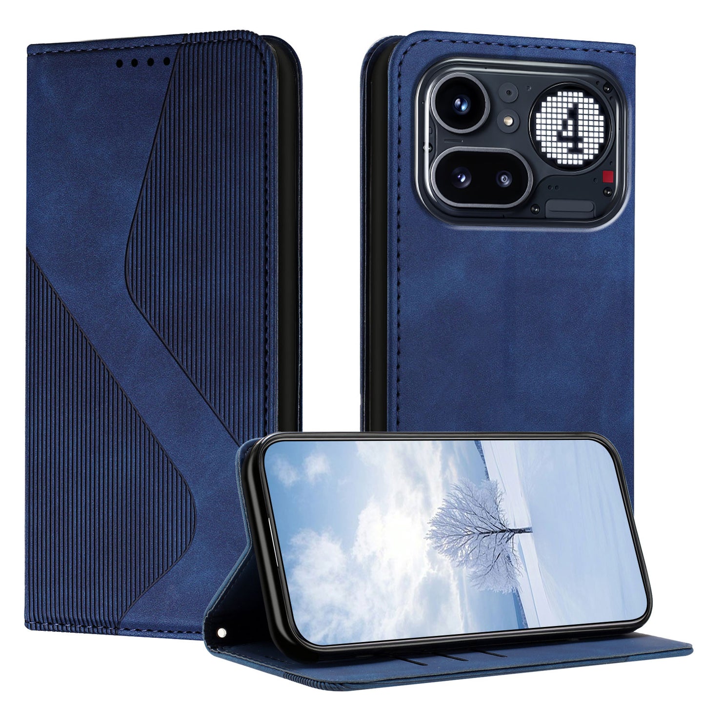For Nothing Phone (4a) Pro Phone Cover Skin-touch Feel Leather Wallet Case with Stand