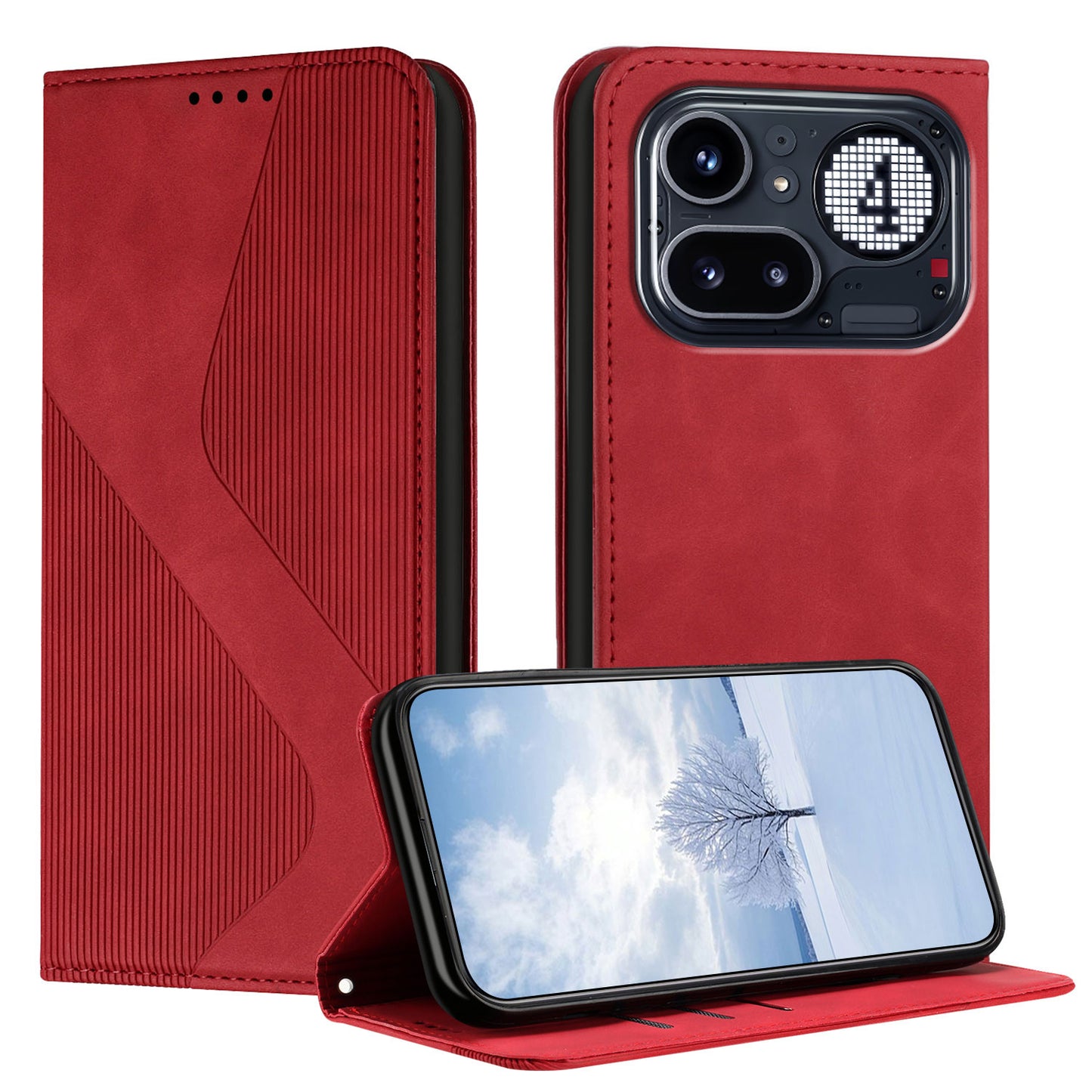 For Nothing Phone (4a) Pro Phone Cover Skin-touch Feel Leather Wallet Case with Stand