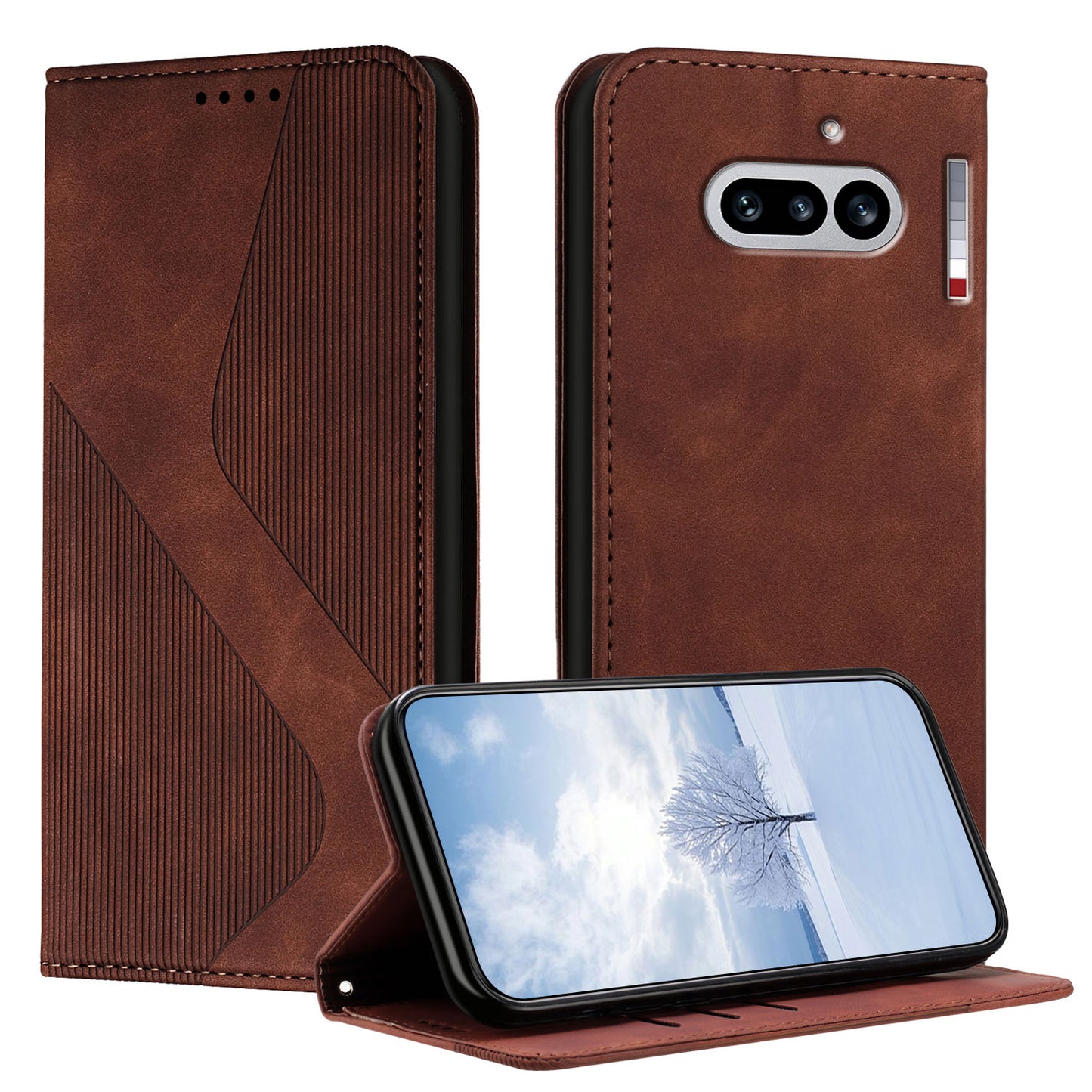 For Nothing Phone (4a) Phone Cover Skin-touch Feel Leather Wallet Case with Stand